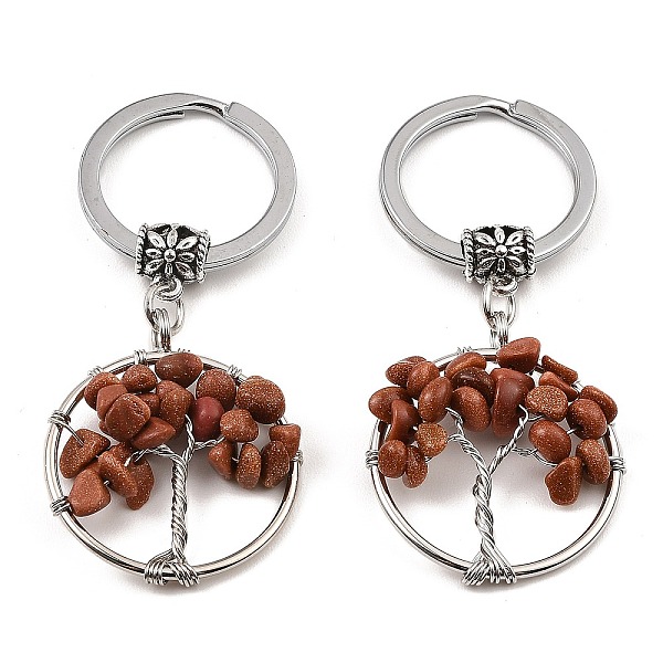 PandaHall Synthetic Goldstone Flat Round with Tree of Life Pendant Keychain, with Iron Key Rings and Brass Finding, 6.5cm Goldstone Flat...
PandaHall Synthetic Goldstone Flat Round with Tree of Life Pendant Keychain, with Iron Key Rings and Brass Finding, 6.5cm Goldstone Flat...
