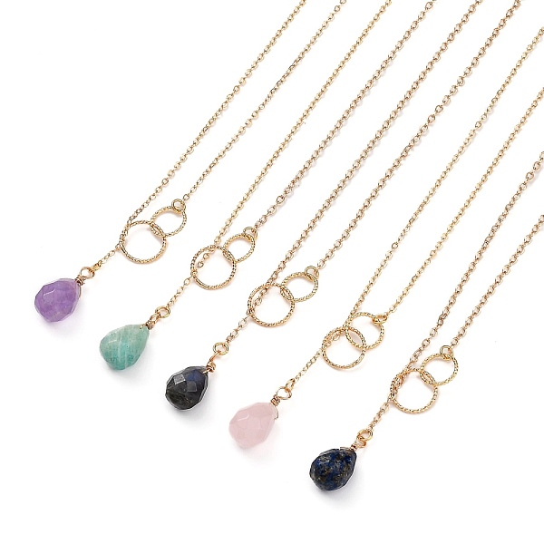 PandaHall teardrop, Natural Gemstone Pendants Necklaces, with Brass Linking Rings & Cable Chains, 304 Stainless Steel Lobster Claw Clasps...
PandaHall teardrop, Natural Gemstone Pendants Necklaces, with Brass Linking Rings & Cable Chains, 304 Stainless Steel Lobster Claw Clasps...