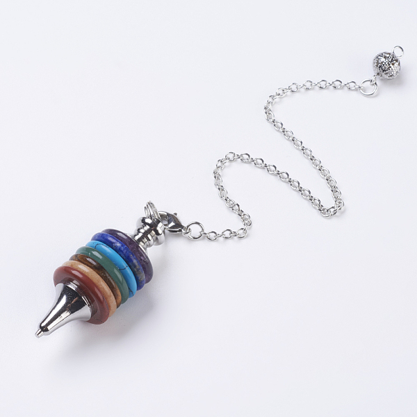 PandaHall Chakra Natural/Synthetic Mixed Stone Coil Dowsing Pendulums, Spiral Pendulum, with Brass Chains, Platinum, 181mm Mixed Stone Coil
PandaHall Chakra Natural/Synthetic Mixed Stone Coil Dowsing Pendulums, Spiral Pendulum, with Brass Chains, Platinum, 181mm Mixed Stone Coil