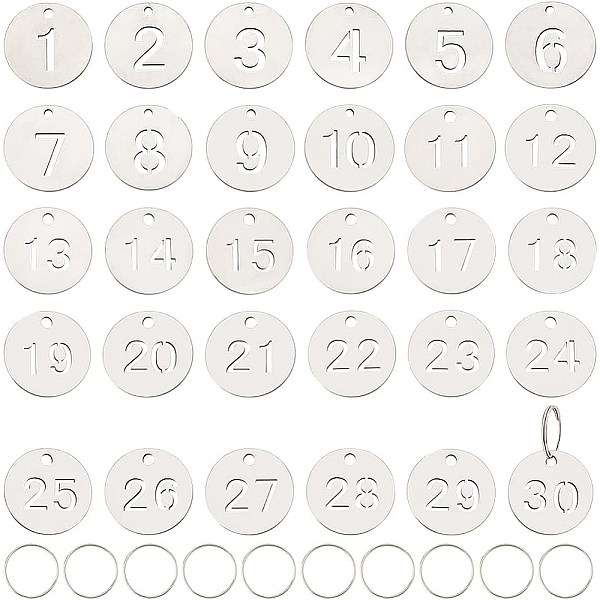 PandaHall BENECREAT 30 Pcs Stainless Steel Skeleton Number Tag 1-30 Number Tag 23mm with 38 Key Rings Number Tag for Dormitory Locker Home...
PandaHall BENECREAT 30 Pcs Stainless Steel Skeleton Number Tag 1-30 Number Tag 23mm with 38 Key Rings Number Tag for Dormitory Locker Home...