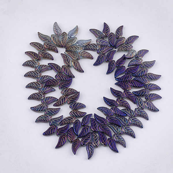 PandaHall Electroplate Glass Beads Strands, Leaf, Slate Blue, 18x8x5mm, Hole: 0.8mm, about 100pcs/strand, 24.4 inch Glass Leaf Blue
PandaHall Electroplate Glass Beads Strands, Leaf, Slate Blue, 18x8x5mm, Hole: 0.8mm, about 100pcs/strand, 24.4 inch Glass Leaf Blue