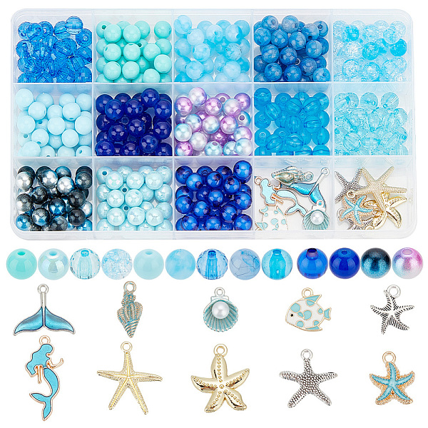 PandaHall Ocean Theme DIY Jewelry Making Findings Kits, Including Glass Beads, Acrylic Beads, Alloy Enamel Pendants, Spiral Shell &..., Blue
PandaHall Ocean Theme DIY Jewelry Making Findings Kits, Including Glass Beads, Acrylic Beads, Alloy Enamel Pendants, Spiral Shell &..., Blue