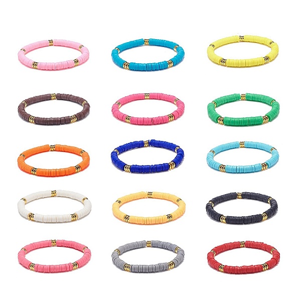 PandaHall 15Pcs 15 Color Handmade Polymer Clay & Brass Disc Surfer Stretch Bracelets Set, Stackable Preppy Bracelets for Women, Mixed Color..., Multicolor
PandaHall 15Pcs 15 Color Handmade Polymer Clay & Brass Disc Surfer Stretch Bracelets Set, Stackable Preppy Bracelets for Women, Mixed Color..., Multicolor