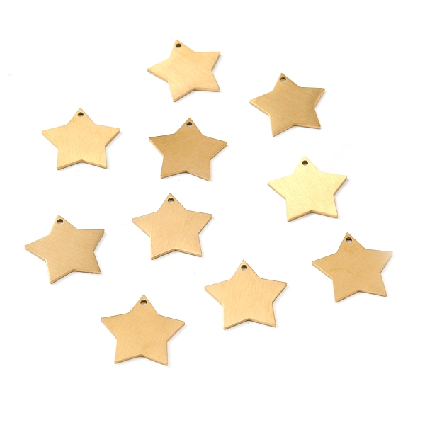 PandaHall Ion Plating(IP) 304 Stainless Steel Pendants, Double Side Drawbench, Stamping Blank Tag, Star, Golden, 16x17x1mm, Hole: 1.2mm 304...
PandaHall Ion Plating(IP) 304 Stainless Steel Pendants, Double Side Drawbench, Stamping Blank Tag, Star, Golden, 16x17x1mm, Hole: 1.2mm 304...