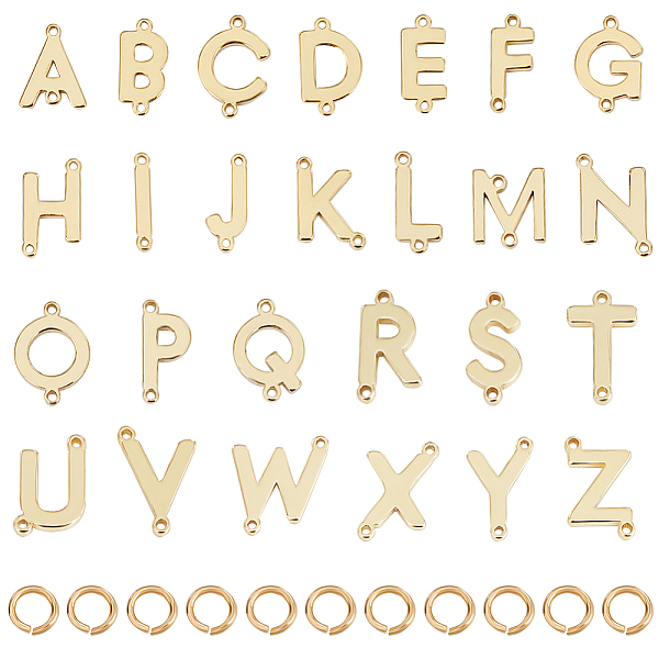 PandaHall CREATCABIN 26Pcs 26 Styles Brass Letter Connector Charms with 52Pcs Open Jump Rings, Letter A~Z Links, Real 18K Gold Plated...
PandaHall CREATCABIN 26Pcs 26 Styles Brass Letter Connector Charms with 52Pcs Open Jump Rings, Letter A~Z Links, Real 18K Gold Plated...