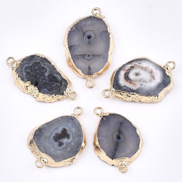 PandaHall Electroplate Natural Druzy Agate Links connectors, with Iron Findings, Dyed, Golden, Slate Gray, 30~45x15~35x3~7.5mm, Hole: 2mm...
PandaHall Electroplate Natural Druzy Agate Links connectors, with Iron Findings, Dyed, Golden, Slate Gray, 30~45x15~35x3~7.5mm, Hole: 2mm...