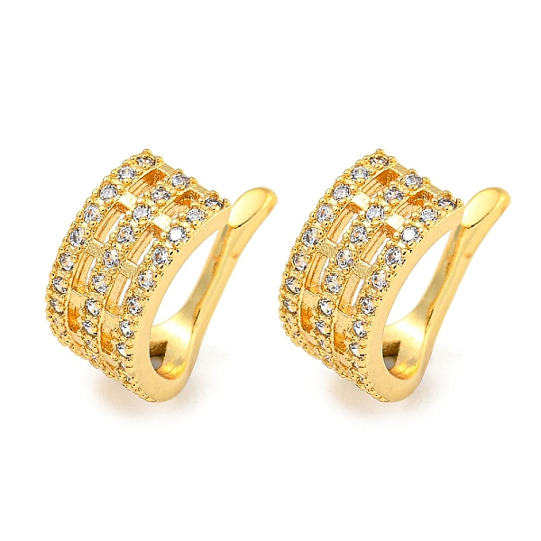 PandaHall Brass Micro Pave Cubic Zirconia Cuff Earrings, Three Half-Rings, Real 18K Gold Plated, 14x6.5mm Cubic Zirconia Ring Clear
PandaHall Brass Micro Pave Cubic Zirconia Cuff Earrings, Three Half-Rings, Real 18K Gold Plated, 14x6.5mm Cubic Zirconia Ring Clear