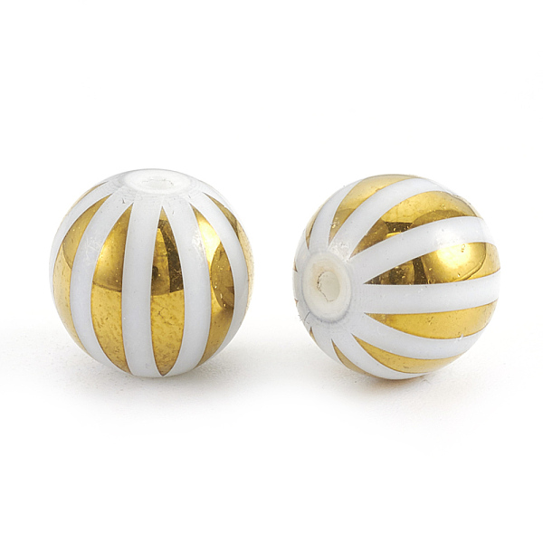 PandaHall Electroplate Glass Beads, Stripe Round, Golden Plated, 10x9.5~10mm, Hole: 1.2mm, 200pcs/bag Glass Stripe
PandaHall Electroplate Glass Beads, Stripe Round, Golden Plated, 10x9.5~10mm, Hole: 1.2mm, 200pcs/bag Glass Stripe