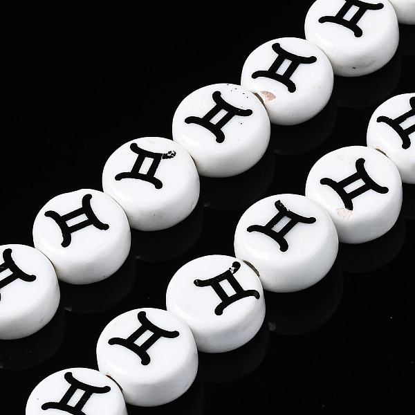 PandaHall Handmade Porcelain Ceramic Beads Strands, Printed, Flat Round with Constellation, Gemini, 10~11x5mm, Hole: 2mm, about 30pcs/strand..., White
PandaHall Handmade Porcelain Ceramic Beads Strands, Printed, Flat Round with Constellation, Gemini, 10~11x5mm, Hole: 2mm, about 30pcs/strand..., White