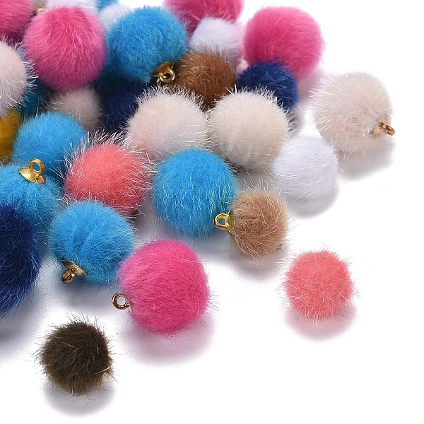 PandaHall Faux Mink Fur Covered Pendants, with Golden Tone Brass Findings, Round, Mixed Color, 14~21x10~19mm, Hole: 1.5~2mm Fibre Round..., Multicolor
PandaHall Faux Mink Fur Covered Pendants, with Golden Tone Brass Findings, Round, Mixed Color, 14~21x10~19mm, Hole: 1.5~2mm Fibre Round..., Multicolor