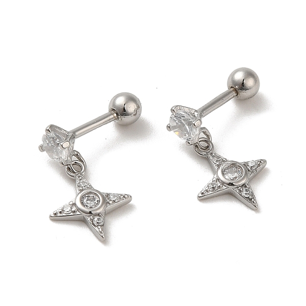 PandaHall 925 Sterling Silver Micro Pave Cubic Zirconia Earrings for Women, Star, Platinum, 14x7.5mm Cubic Zirconia Star
PandaHall 925 Sterling Silver Micro Pave Cubic Zirconia Earrings for Women, Star, Platinum, 14x7.5mm Cubic Zirconia Star
