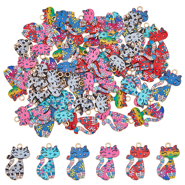 PandaHall DICOSMETIC 48Pcs 6 Colors Printed Alloy Pendants, Lead Free & Cadmium Free & Nickel Free, Cat Charm, Golden, Mixed Color..., Multicolor
PandaHall DICOSMETIC 48Pcs 6 Colors Printed Alloy Pendants, Lead Free & Cadmium Free & Nickel Free, Cat Charm, Golden, Mixed Color..., Multicolor