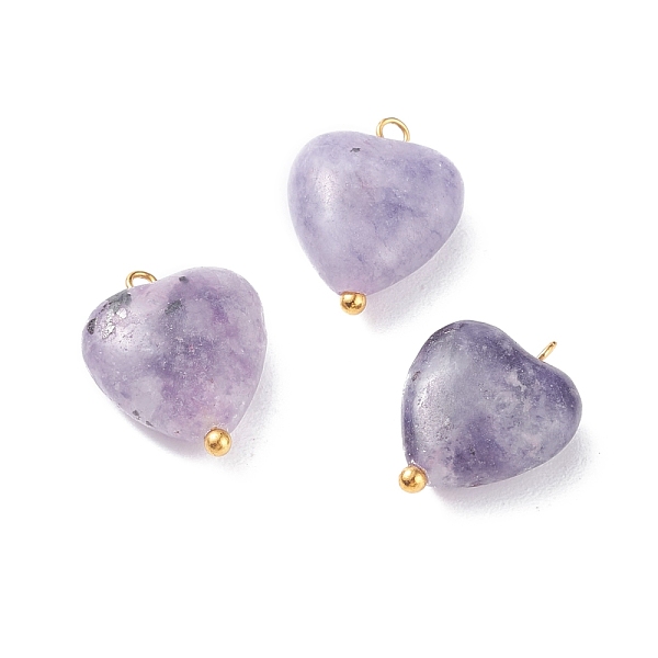 PandaHall Natural Lepidolite/Purple Mica Stone Pendants, with Golden Tone Brass Loops, Heart, 15~15.5x12~12.5x5.5~6mm, Hole: 1.5mm...
PandaHall Natural Lepidolite/Purple Mica Stone Pendants, with Golden Tone Brass Loops, Heart, 15~15.5x12~12.5x5.5~6mm, Hole: 1.5mm...