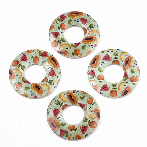 PandaHall Fruit Seris Printed Wood Pendants, Donut with Papaya Pattern, Pale Turquoise, 45x5mm, Hole: 1.6mm Wood Donut
PandaHall Fruit Seris Printed Wood Pendants, Donut with Papaya Pattern, Pale Turquoise, 45x5mm, Hole: 1.6mm Wood Donut