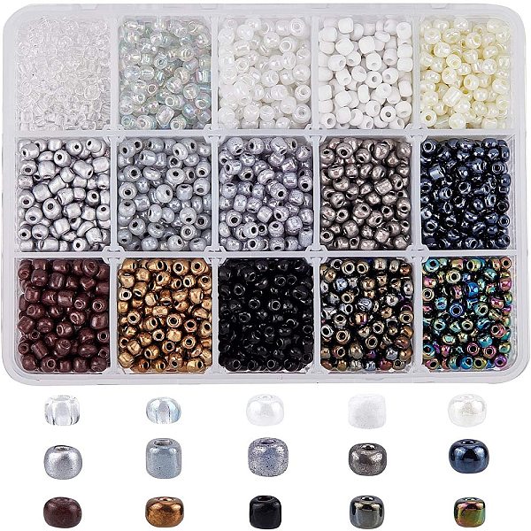 PandaHall 6/0 Glass Seed Beads, Mixed Color, 4mm, Hole: 1.5mm, 3000pcs/box Glass Multicolor
PandaHall 6/0 Glass Seed Beads, Mixed Color, 4mm, Hole: 1.5mm, 3000pcs/box Glass Multicolor