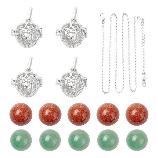 PandaHall DIY Pendant Necklace Making Kits, Including 7Pcs No Hole Round Natural Mixed Gemstone Beads, 1Pc Brass Hollow Heart Cage Pendants..., Multicolor
PandaHall DIY Pendant Necklace Making Kits, Including 7Pcs No Hole Round Natural Mixed Gemstone Beads, 1Pc Brass Hollow Heart Cage Pendants..., Multicolor