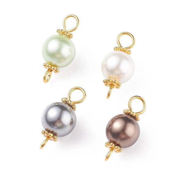 PandaHall Shell Pearl Bead Connector Charms, with Golden Tone Brass & Alloy Findings, Dyed, Round, Mixed Color, 17x8mm, Hole: 1.6~3mm Shell..., Multicolor
PandaHall Shell Pearl Bead Connector Charms, with Golden Tone Brass & Alloy Findings, Dyed, Round, Mixed Color, 17x8mm, Hole: 1.6~3mm Shell..., Multicolor