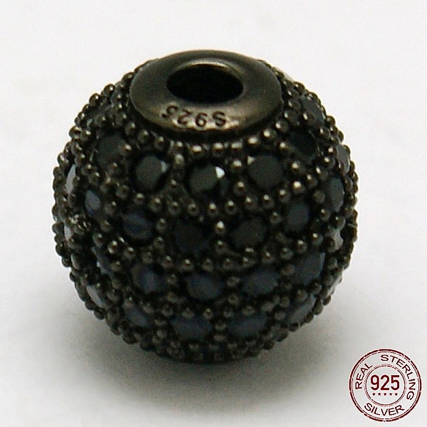PandaHall Round 925 Sterling Silver Beads, with Micro Pave Cubic Zirconia, Gunmetal, 6mm, Hole: 1mm Sterling Silver+Cubic Zirconia Round
PandaHall Round 925 Sterling Silver Beads, with Micro Pave Cubic Zirconia, Gunmetal, 6mm, Hole: 1mm Sterling Silver+Cubic Zirconia Round