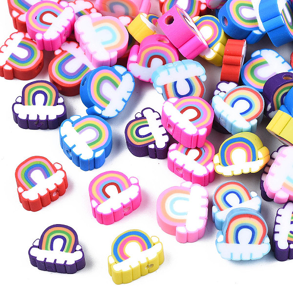 PandaHall Handmade Polymer Clay Beads, Rainbow & Cloud, Mixed Color, 8.5~10.5x10~12.5x4~5mm, Hole: 1.8mm Polymer Clay Rainbow Multicolor
PandaHall Handmade Polymer Clay Beads, Rainbow & Cloud, Mixed Color, 8.5~10.5x10~12.5x4~5mm, Hole: 1.8mm Polymer Clay Rainbow Multicolor