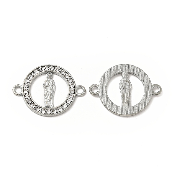PandaHall Alloy Connector Charms with Crystal Rhinestone, Flat Round Links with Saint, Religion, Nickel, Platinum, 18x24x1.5mm, Hole: 2mm...
PandaHall Alloy Connector Charms with Crystal Rhinestone, Flat Round Links with Saint, Religion, Nickel, Platinum, 18x24x1.5mm, Hole: 2mm...