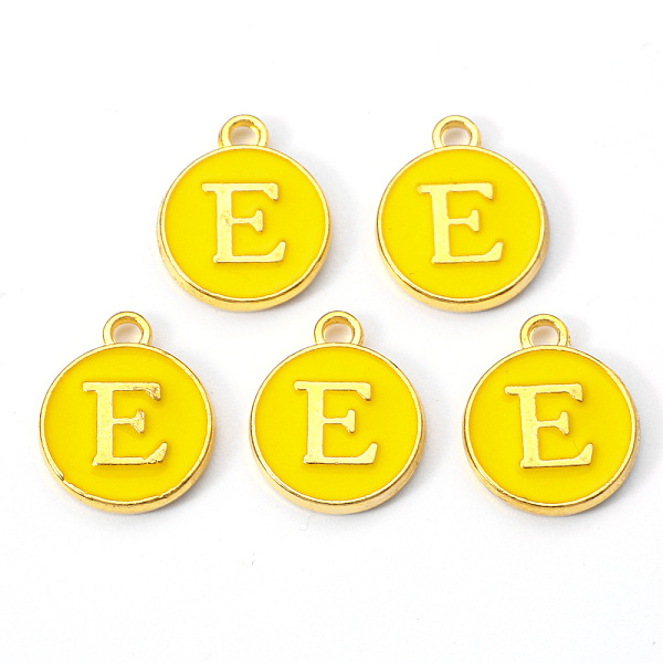 PandaHall Golden Plated Alloy Enamel Charms, Enamelled Sequins, Flat Round with Letter, Gold, Letter.E, 14x12x2mm, Hole: 1.5mm Alloy+Enamel...
PandaHall Golden Plated Alloy Enamel Charms, Enamelled Sequins, Flat Round with Letter, Gold, Letter.E, 14x12x2mm, Hole: 1.5mm Alloy+Enamel...