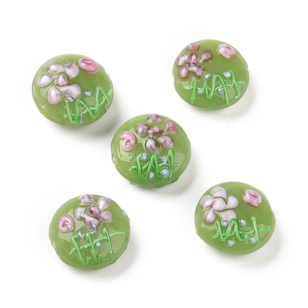 PandaHall Handmade Bumpy Lampwork Beads Strands, Flat Round with Flower, Yellow Green, 17~20.5x10~14mm, Hole: 1.4mm Lampwork Flat Round...
PandaHall Handmade Bumpy Lampwork Beads Strands, Flat Round with Flower, Yellow Green, 17~20.5x10~14mm, Hole: 1.4mm Lampwork Flat Round...