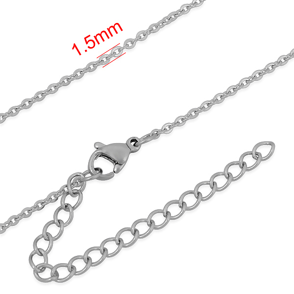 PandaHall 304 Stainless Steel Cable Chain Necklaces, with Lobster Claw Clasp and Extend Chains, Stainless Steel Color, 15.7 ~16.5 inch...
PandaHall 304 Stainless Steel Cable Chain Necklaces, with Lobster Claw Clasp and Extend Chains, Stainless Steel Color, 15.7 ~16.5 inch...