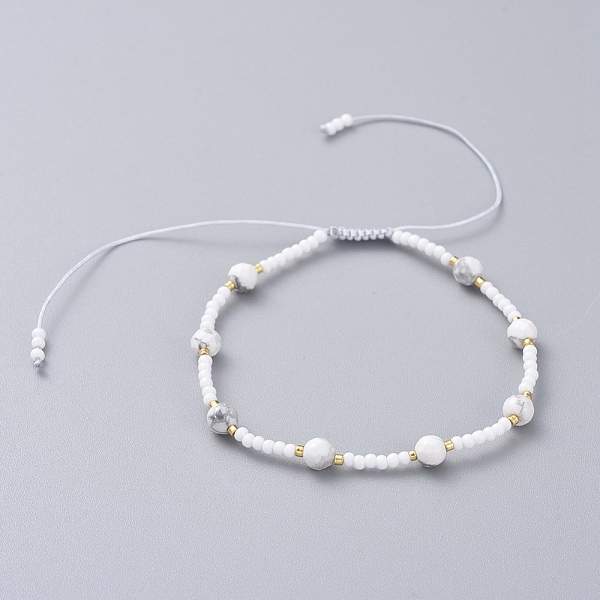 PandaHall Adjustable Braided Bead Bracelets, with Nylon Thread, Glass Seed Beads, Natural Howlite Beads, 2 inch~3-3/4 inch(5~9.7cm) Howlite
PandaHall Adjustable Braided Bead Bracelets, with Nylon Thread, Glass Seed Beads, Natural Howlite Beads, 2 inch~3-3/4 inch(5~9.7cm) Howlite