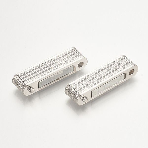 PandaHall Brass Magnetic Clasps with Glue-in Ends, Rectangle, Platinum, 37.5x20x7mm, Hole: 4x34.5mm Brass Rectangle
PandaHall Brass Magnetic Clasps with Glue-in Ends, Rectangle, Platinum, 37.5x20x7mm, Hole: 4x34.5mm Brass Rectangle