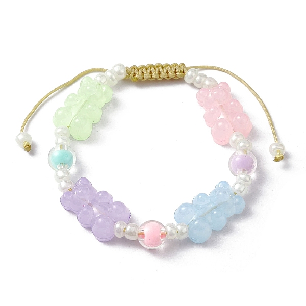 PandaHall Adjustable Acrylic Bear & Glass Pearl Braided Bead Bracelets, Colorful, Inner Diameter: 1-7/8~2-7/8 inch(4.7~7.4cm) Acrylic Bear
PandaHall Adjustable Acrylic Bear & Glass Pearl Braided Bead Bracelets, Colorful, Inner Diameter: 1-7/8~2-7/8 inch(4.7~7.4cm) Acrylic Bear
