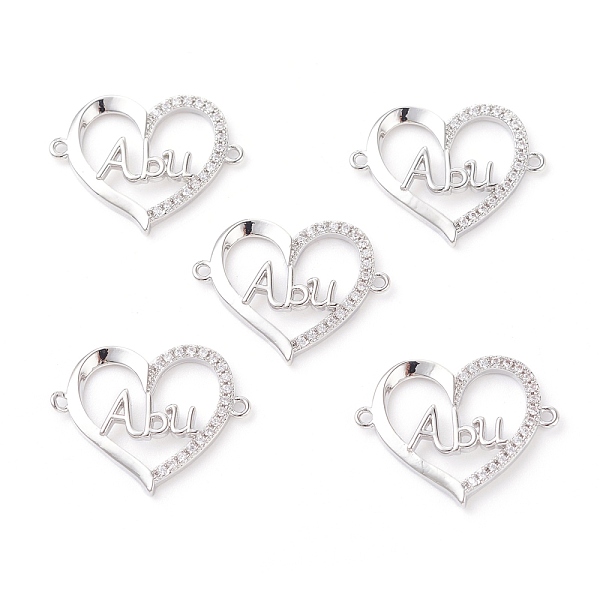 PandaHall Brass Micro Pave Clear Cubic Zirconia Links, Long-Lasting Plated, Heart with Word Abu, Platinum, 19x23x3mm, Hole: 1.2mm...
PandaHall Brass Micro Pave Clear Cubic Zirconia Links, Long-Lasting Plated, Heart with Word Abu, Platinum, 19x23x3mm, Hole: 1.2mm...