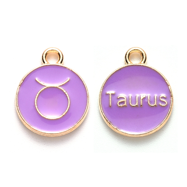 PandaHall Alloy Enamel Pendants, Cadmium Free & Lead Free, Flat Round with Constellation, Light Gold, Medium Purple, Taurus, 22x18x2mm, Hole...
PandaHall Alloy Enamel Pendants, Cadmium Free & Lead Free, Flat Round with Constellation, Light Gold, Medium Purple, Taurus, 22x18x2mm, Hole...