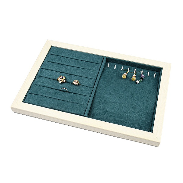 PandaHall Rectangle Microfiber Cloth Rings & Necklaces Display Stands, Jewelry Organizer Holder with White Pine Wood Base, Teal..., Cyan
PandaHall Rectangle Microfiber Cloth Rings & Necklaces Display Stands, Jewelry Organizer Holder with White Pine Wood Base, Teal..., Cyan