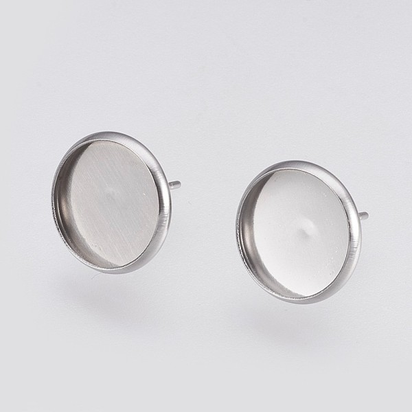 PandaHall 202 Stainless Steel Stud Earring Settings, with 304 Stainless Steel Pin, Flat Round, Stainless Steel Color, Tray: 12mm, 14x2mm...
PandaHall 202 Stainless Steel Stud Earring Settings, with 304 Stainless Steel Pin, Flat Round, Stainless Steel Color, Tray: 12mm, 14x2mm...