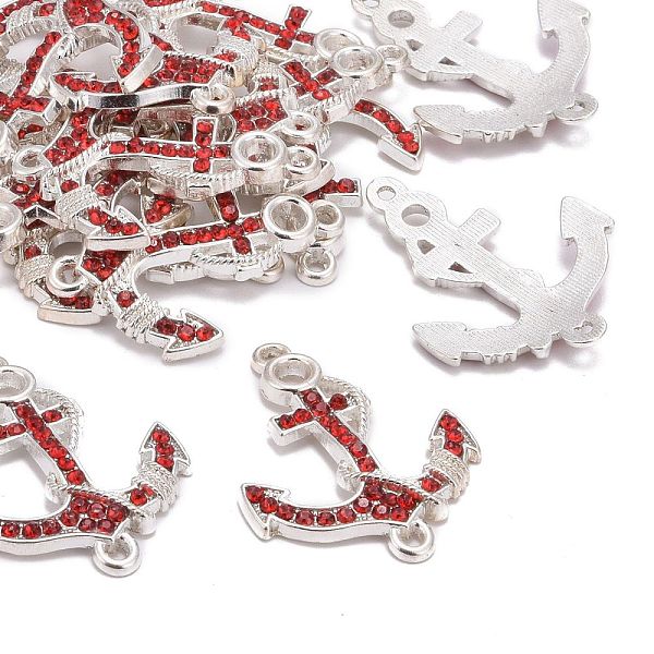 PandaHall Alloy Rhinestone Links connectors, Cadmium Free & Lead Free, Grade A, Anchor, Silver Metal Color, Hyacinth, 37x28x4mm, Hole: 2mm..., Red
PandaHall Alloy Rhinestone Links connectors, Cadmium Free & Lead Free, Grade A, Anchor, Silver Metal Color, Hyacinth, 37x28x4mm, Hole: 2mm..., Red