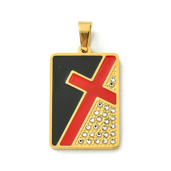 PandaHall Ion Plating(IP) 304 Stainless Steel Pendants, with Enamel and Rhinestone, Real 18K Gold Plated, Rectangle with Cross Charm, Black...
PandaHall Ion Plating(IP) 304 Stainless Steel Pendants, with Enamel and Rhinestone, Real 18K Gold Plated, Rectangle with Cross Charm, Black...