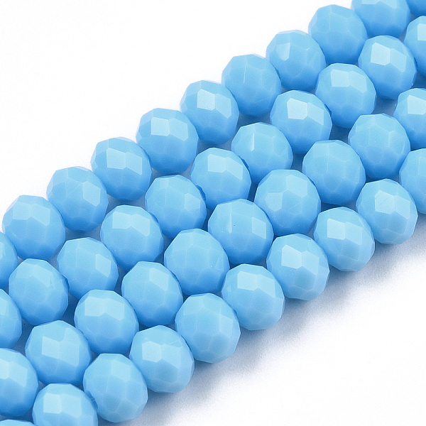 PandaHall Opaque Solid Color Glass Beads Strands, Faceted, Rondelle, Deep Sky Blue, 6x5mm, Hole: 1mm, about 83~85pcs/strand, 38~39cm Glass...
PandaHall Opaque Solid Color Glass Beads Strands, Faceted, Rondelle, Deep Sky Blue, 6x5mm, Hole: 1mm, about 83~85pcs/strand, 38~39cm Glass...