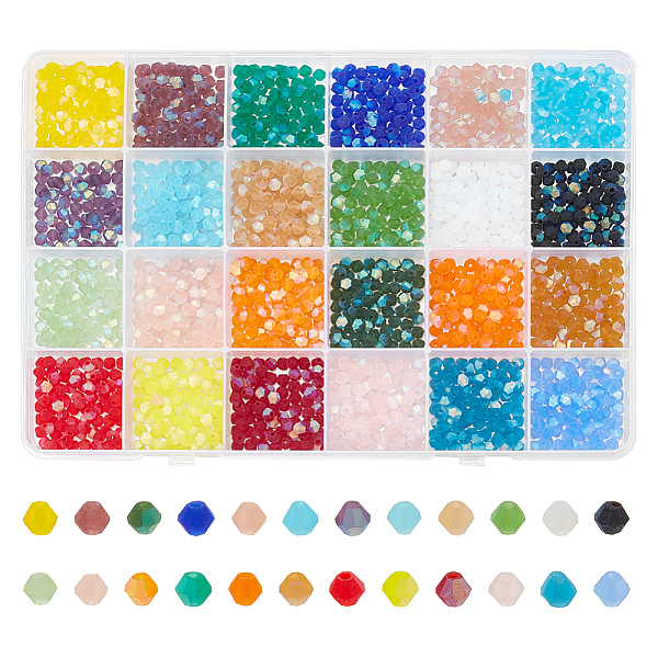 PandaHall ARRICRAFT 24 Strands 24 Colors Imitate Austrian Crystal Bicone Frosted Glass Beads Strands, Grade AA, Faceted, Mixed Color, 4x4mm..., Multicolor
PandaHall ARRICRAFT 24 Strands 24 Colors Imitate Austrian Crystal Bicone Frosted Glass Beads Strands, Grade AA, Faceted, Mixed Color, 4x4mm..., Multicolor