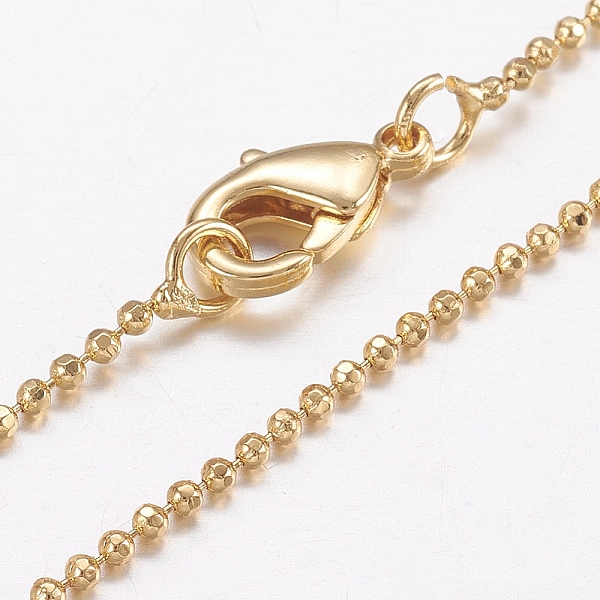 PandaHall Brass Ball Chain Necklaces, with Lobster Claw Clasps, Real 18K Gold Plated, 17.5 inch(44.5cm) Brass
PandaHall Brass Ball Chain Necklaces, with Lobster Claw Clasps, Real 18K Gold Plated, 17.5 inch(44.5cm) Brass