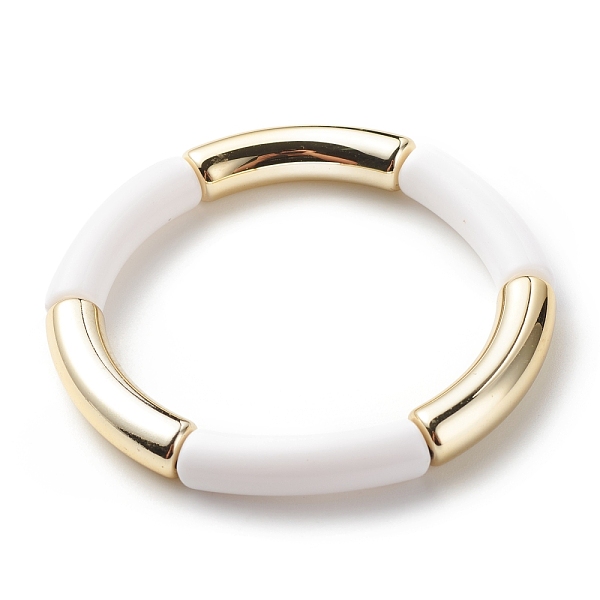 PandaHall Acrylic Curved Tube Beaded Stretch Bracelet for Women, White, Inner Diameter: 2-1/8 inch(5.3cm) Acrylic White
PandaHall Acrylic Curved Tube Beaded Stretch Bracelet for Women, White, Inner Diameter: 2-1/8 inch(5.3cm) Acrylic White