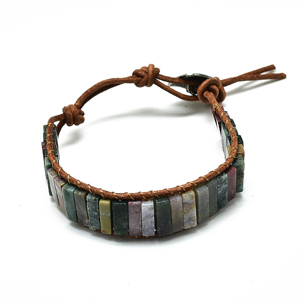 PandaHall Cowhide Leather Cord Bracelets, with Rectangle Natural Indian Agate Beads and Alloy Findings, 9~11 inch(23~28cm) Indian Agate
PandaHall Cowhide Leather Cord Bracelets, with Rectangle Natural Indian Agate Beads and Alloy Findings, 9~11 inch(23~28cm) Indian Agate