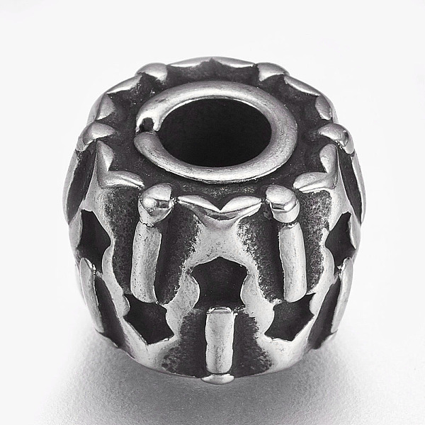 PandaHall 304 Stainless Steel European Beads, Large Hole Beads, Barrel, Antique Silver, 12x9.5x8mm, Hole: 4.5mm 304 Stainless Steel Barrel
PandaHall 304 Stainless Steel European Beads, Large Hole Beads, Barrel, Antique Silver, 12x9.5x8mm, Hole: 4.5mm 304 Stainless Steel Barrel