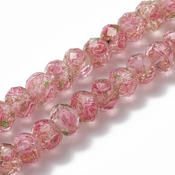 PandaHall Handmade Gold Sand Lampwork Beads Strands, Inner Flower, Faceted Rondelle, Pink, 9~10x7~8mm, Hole: 1.5~2mm, about 60pcs/strand...
PandaHall Handmade Gold Sand Lampwork Beads Strands, Inner Flower, Faceted Rondelle, Pink, 9~10x7~8mm, Hole: 1.5~2mm, about 60pcs/strand...