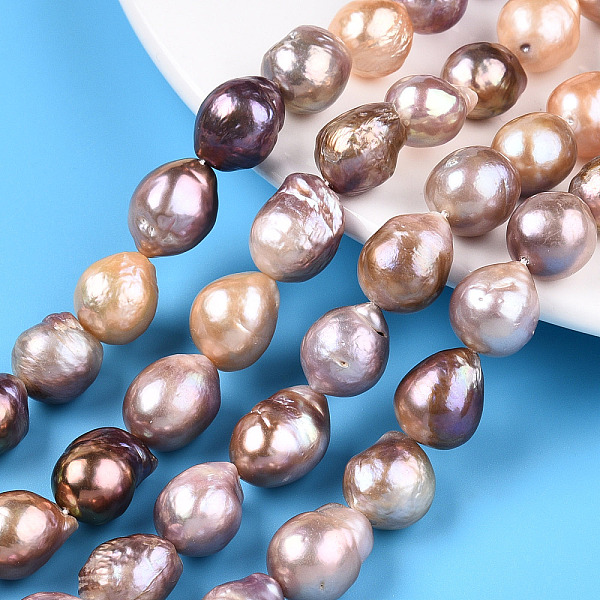 PandaHall Natural Baroque Pearl Keshi Pearl Beads Strands, Cultured Freshwater Pearl, Round, Old Rose, 11~15.5x9.5~12mm, Hole: 0.6mm, about...
PandaHall Natural Baroque Pearl Keshi Pearl Beads Strands, Cultured Freshwater Pearl, Round, Old Rose, 11~15.5x9.5~12mm, Hole: 0.6mm, about...