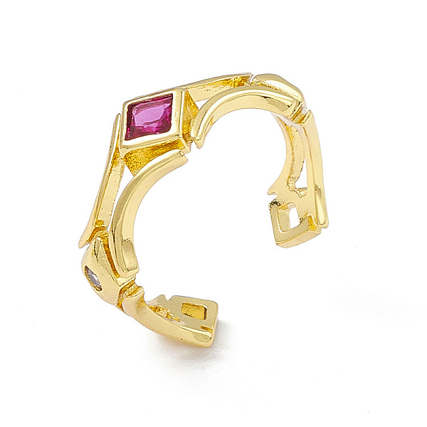 PandaHall Cubic Zirconia Rhombus Open Cuff Ring, Golden Brass Jewelry for Women, Flamingo, Inner Diameter: 18.4mm Brass+Cubic Zirconia Pink
PandaHall Cubic Zirconia Rhombus Open Cuff Ring, Golden Brass Jewelry for Women, Flamingo, Inner Diameter: 18.4mm Brass+Cubic Zirconia Pink