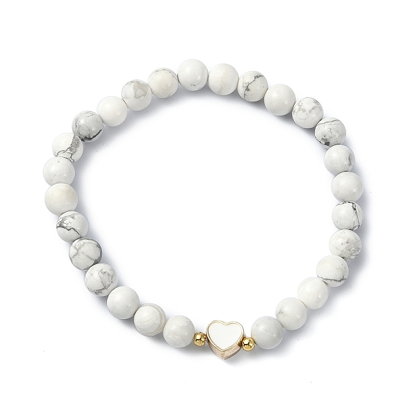 PandaHall Natural Howlite Round Beaded Bracelets, with Alloy Enamel Heart for Women, Inner Diameter: 2-1/8 inch(5.4cm) Howlite
PandaHall Natural Howlite Round Beaded Bracelets, with Alloy Enamel Heart for Women, Inner Diameter: 2-1/8 inch(5.4cm) Howlite