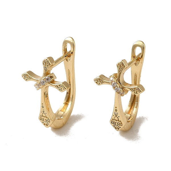 PandaHall Brass Micro Pave Cubic Zirconia Hoop Earring, Light Gold, 18.5x11mm Brass Cross Clear
PandaHall Brass Micro Pave Cubic Zirconia Hoop Earring, Light Gold, 18.5x11mm Brass Cross Clear