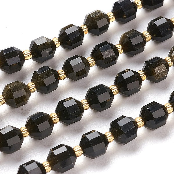 PandaHall Natural Golden Sheen Obsidian Beads Strands, Round, Faceted, 7x7x8mm, Hole: 0.8mm, about 38pcs/Strand, 15.35 inch(39cm) Golden...
PandaHall Natural Golden Sheen Obsidian Beads Strands, Round, Faceted, 7x7x8mm, Hole: 0.8mm, about 38pcs/Strand, 15.35 inch(39cm) Golden...