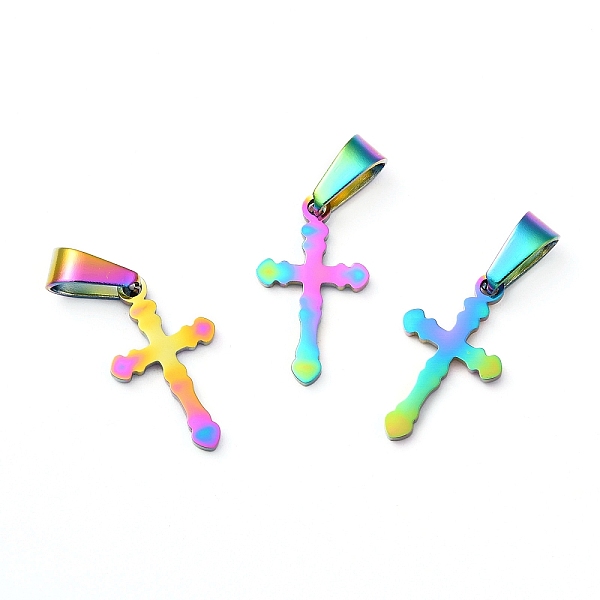 PandaHall Ion Plating(IP) 304 Stainless Steel Pendants, Cross, Rainbow Color, 19x11x1.2mm, Hole: 3.5x7mm 304 Stainless Steel Cross
PandaHall Ion Plating(IP) 304 Stainless Steel Pendants, Cross, Rainbow Color, 19x11x1.2mm, Hole: 3.5x7mm 304 Stainless Steel Cross