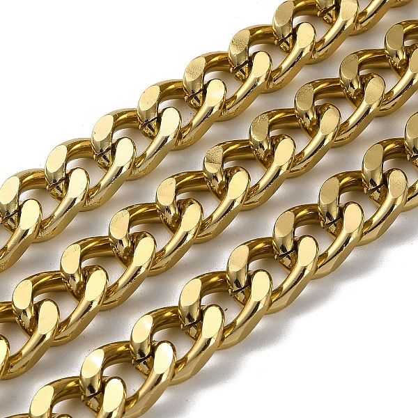 PandaHall Oxidation Aluminum Diamond Cut Faceted Curb Chains, Cuban Link Chains, Unwelded, with Spool, Golden, 16x11.5x5mm, about 49.21 Feet...
PandaHall Oxidation Aluminum Diamond Cut Faceted Curb Chains, Cuban Link Chains, Unwelded, with Spool, Golden, 16x11.5x5mm, about 49.21 Feet...